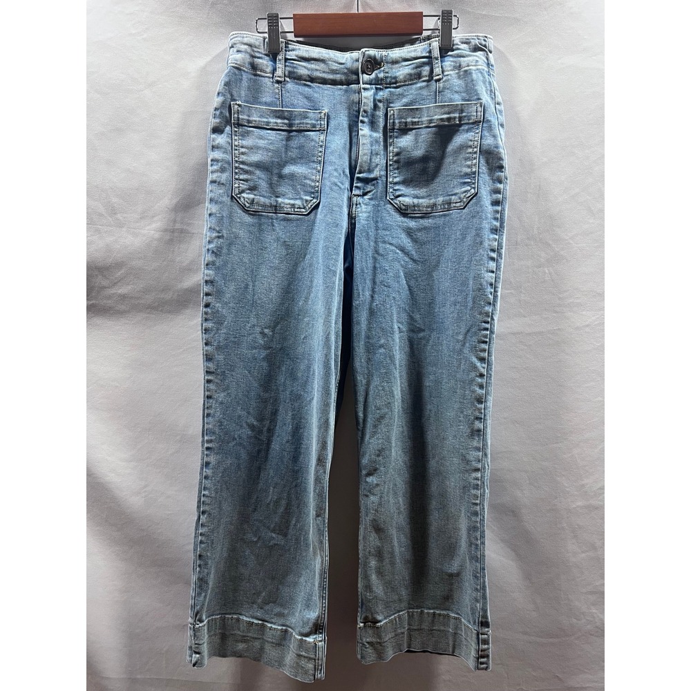 Denim Forum The Joni High Rise Loose Jeans Light Wash Blue Button Fly Size 27